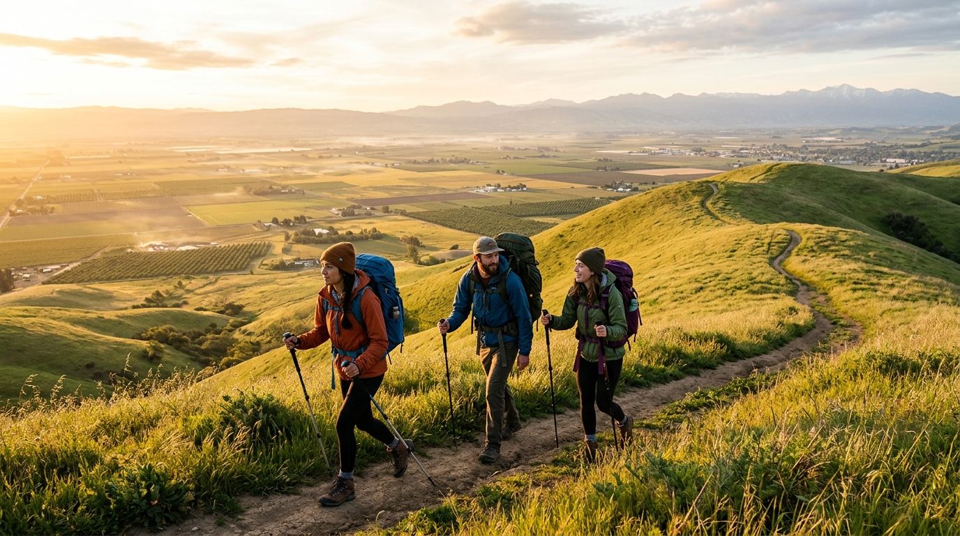 Community members overlooking the Central Valley
